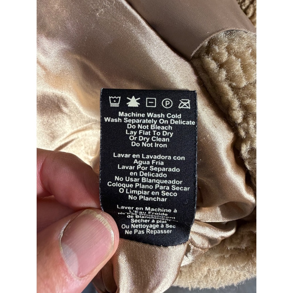 UGG Sherpa Trucker Jacket Womens Large Tan Excellent Faux Fur Coat 1113951 - Picture 9 of 9